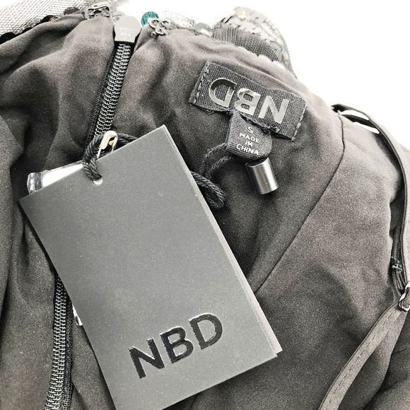 NBD x Revolve Dress Sloan Black Sequin Slip Mini - Picture 7 of 8